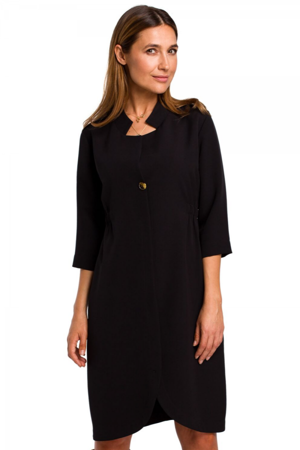 Sukienka marynarka elegancka żakietowa asymetryczna midi czarna XL