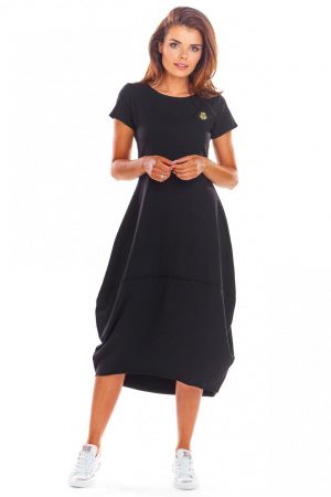 Bawełniana dłuższa sukienka z poszerzanym dołem L/XL