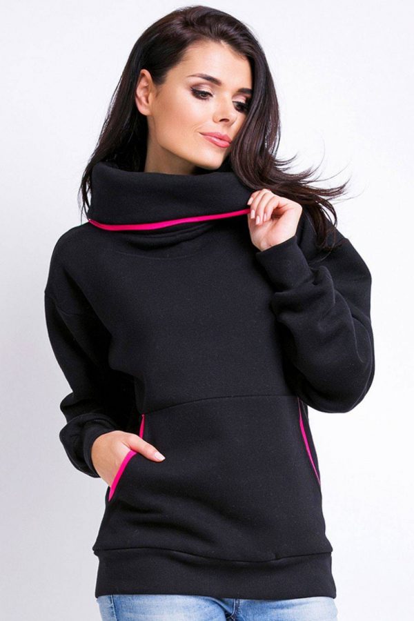 Ciepła bluza z dużą kieszenią oraz stójką L/XL
